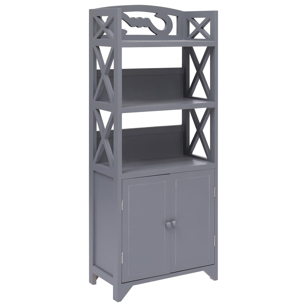 Badkamerkast 46x24x116 cm paulowniahout grijs is nu te koop bij PeponiXL, paradijselijk wonen!