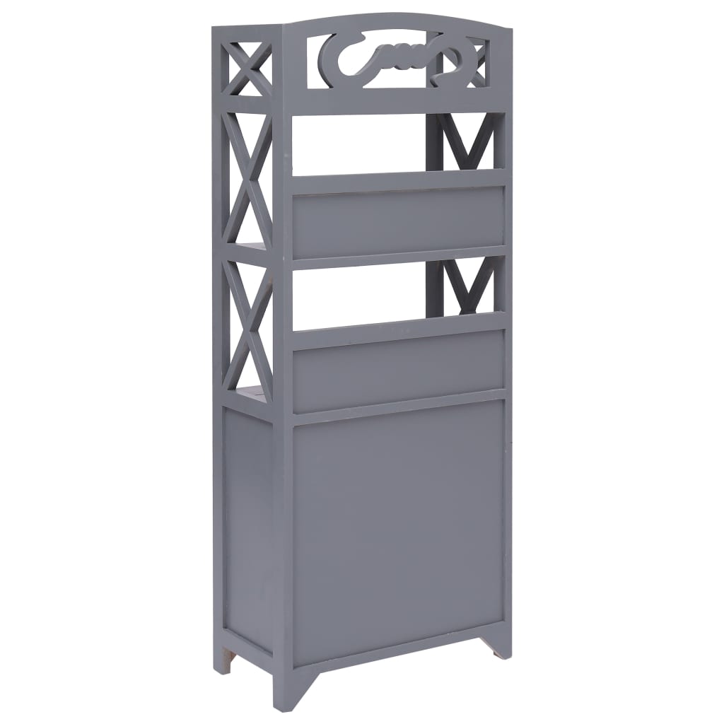 Badkamerkast 46x24x116 cm paulowniahout grijs is nu te koop bij PeponiXL, paradijselijk wonen!