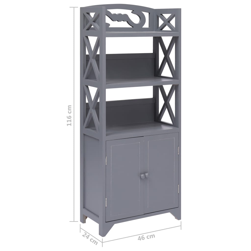 Badkamerkast 46x24x116 cm paulowniahout grijs is nu te koop bij PeponiXL, paradijselijk wonen!