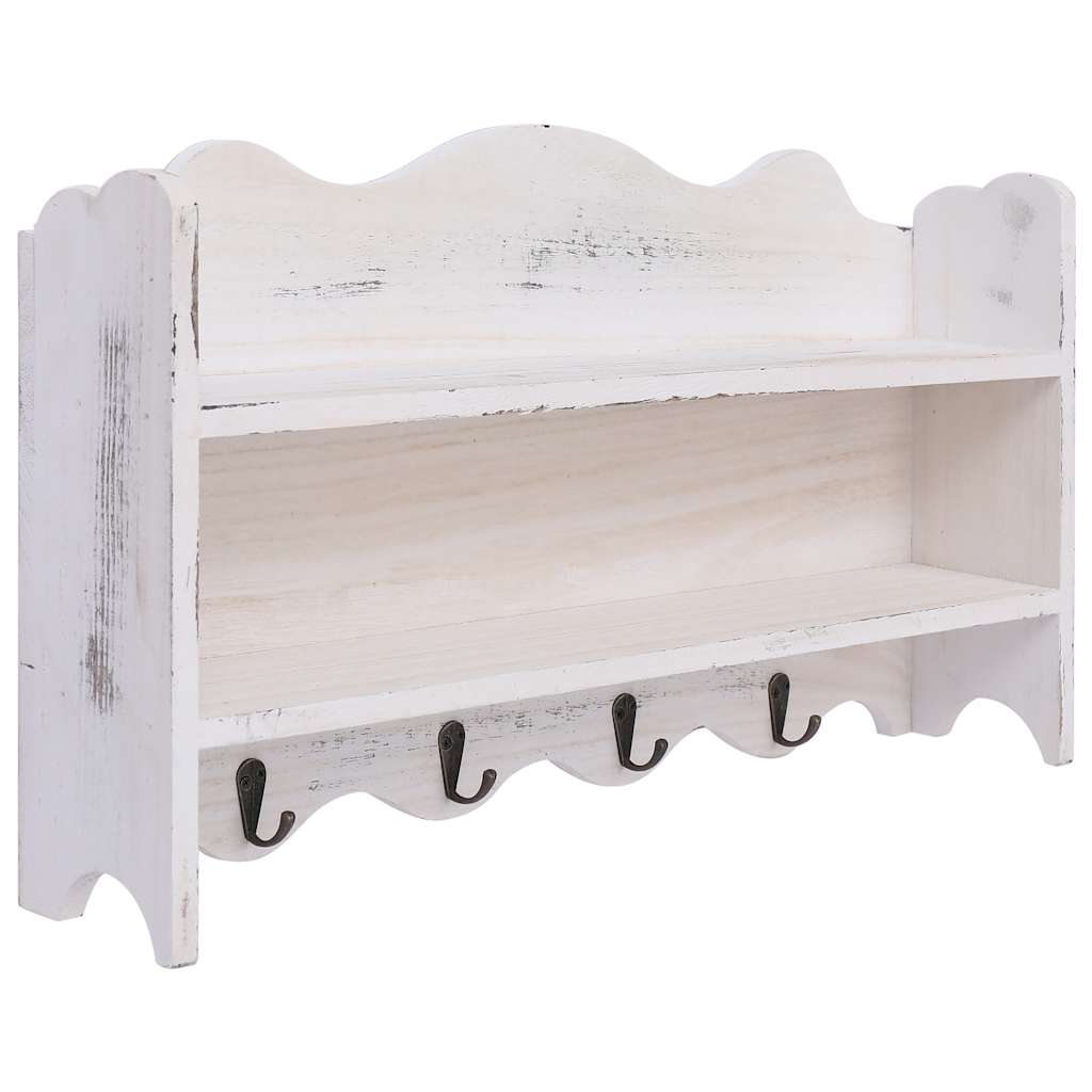 Wandkapstok 50x10x30 cm hout wit is nu te koop bij PeponiXL, paradijselijk wonen!
