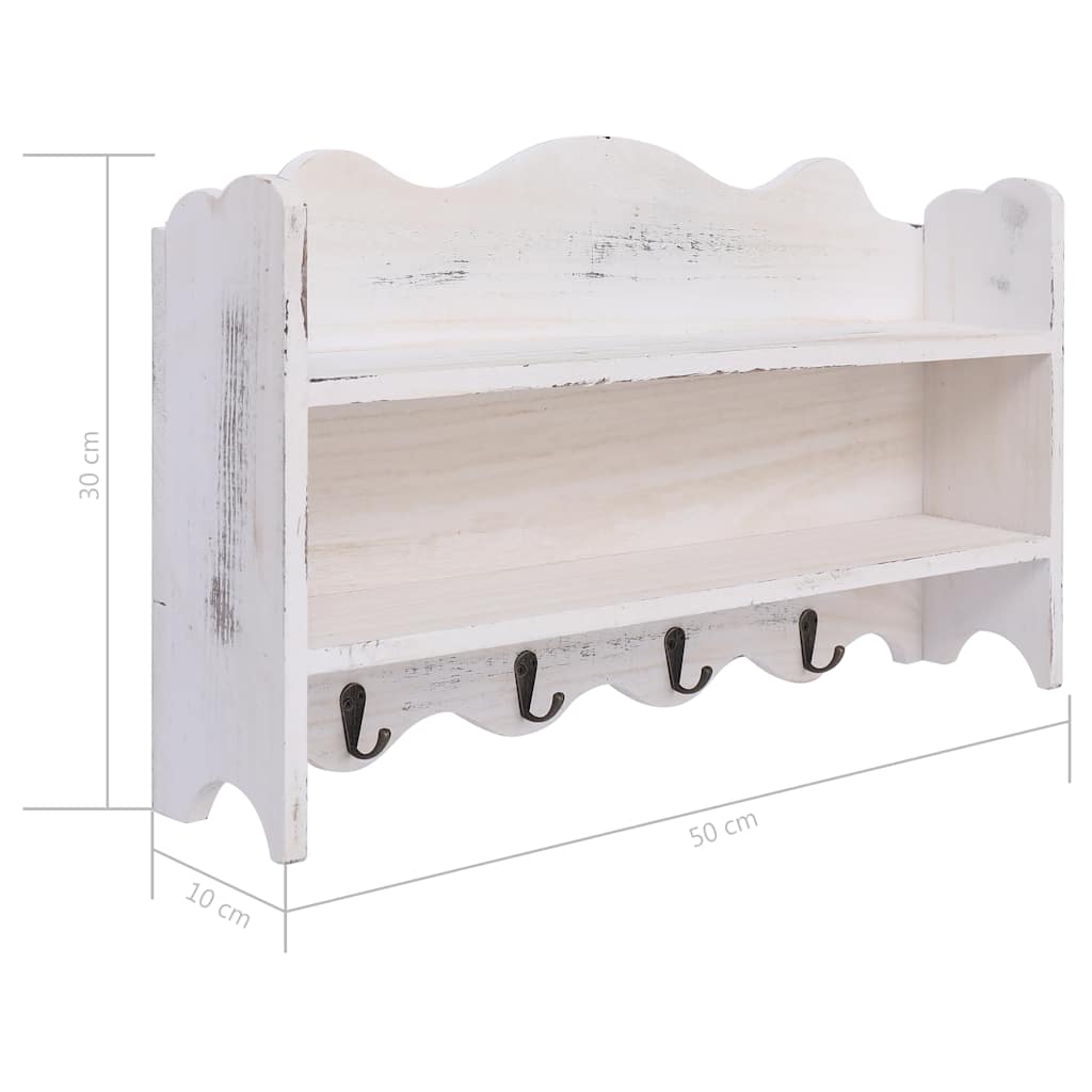 Wandkapstok 50x10x30 cm hout wit is nu te koop bij PeponiXL, paradijselijk wonen!