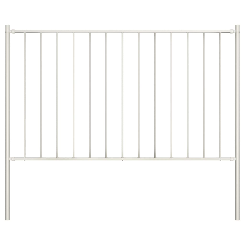 Schuttingpaneel Woerden met stalen palen 1,7x1,25 m wit is nu te koop bij PeponiXL, paradijselijk wonen!