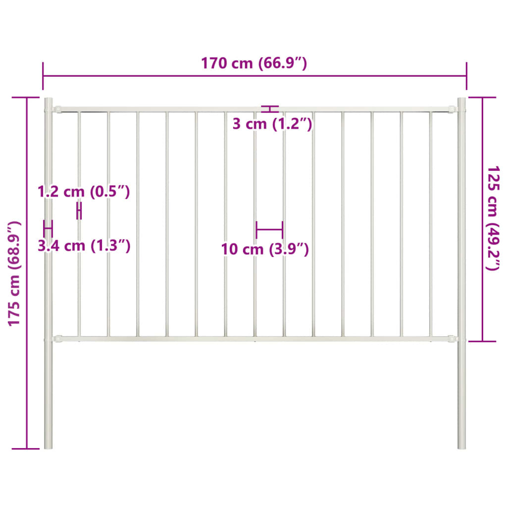 Schuttingpaneel Woerden met stalen palen 1,7x1,25 m wit is nu te koop bij PeponiXL, paradijselijk wonen!