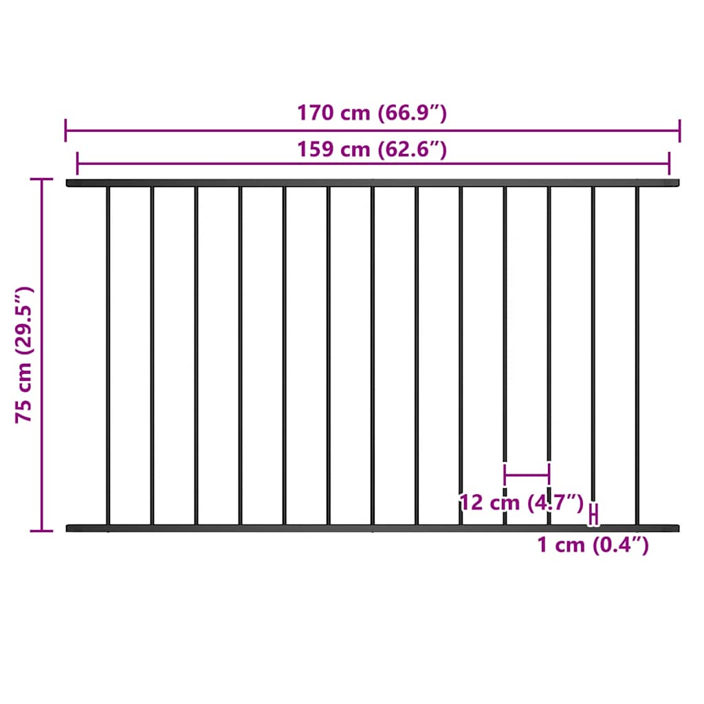 Schuttingpaneel Woerden gepoedercoat staal 1,7 x 0,75 m zwart is nu te koop bij PeponiXL, paradijselijk wonen!