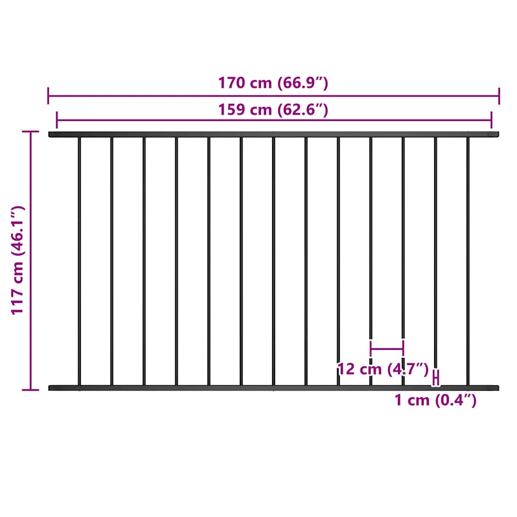 Schuttingpaneel Woerden gepoedercoat staal 1,7 x 1,17 m zwart is nu te koop bij PeponiXL, paradijselijk wonen!