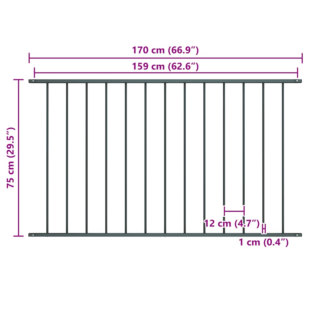 Schuttingpaneel Woerden gepoedercoat staal 1,7 x 0,75 m antracietkleurig is nu te koop bij PeponiXL, paradijselijk wonen!