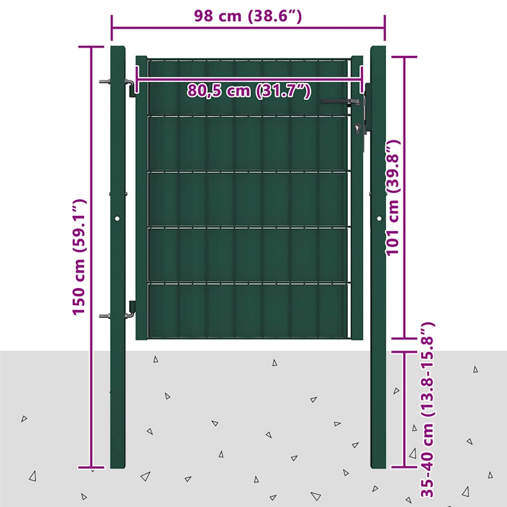 Hekpoort PVC en staal 100x100 cm Groen is nu te koop bij PeponiXL, paradijselijk wonen!