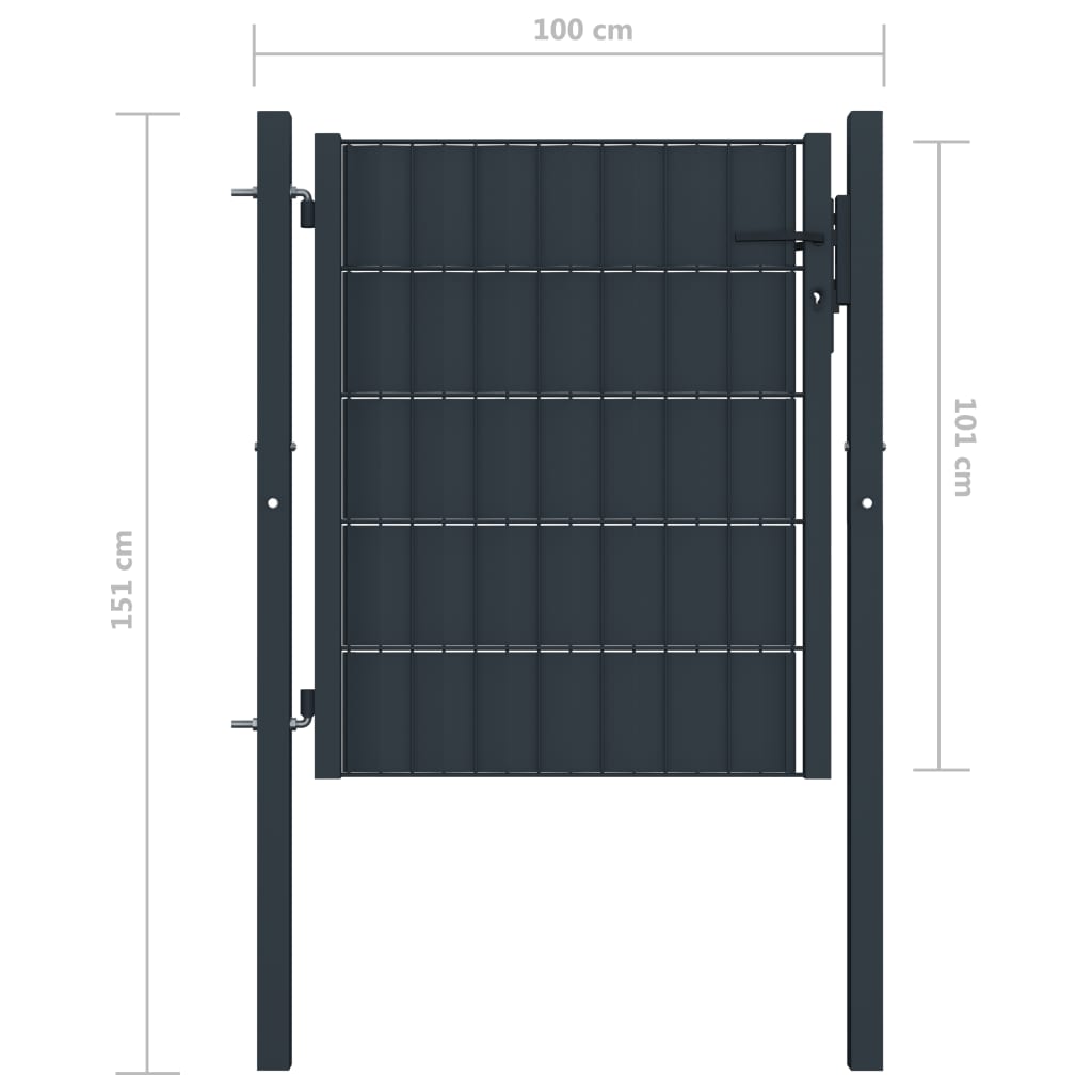 Hekpoort PVC en staal 100x100 cm antraciet is nu te koop bij PeponiXL, paradijselijk wonen!
