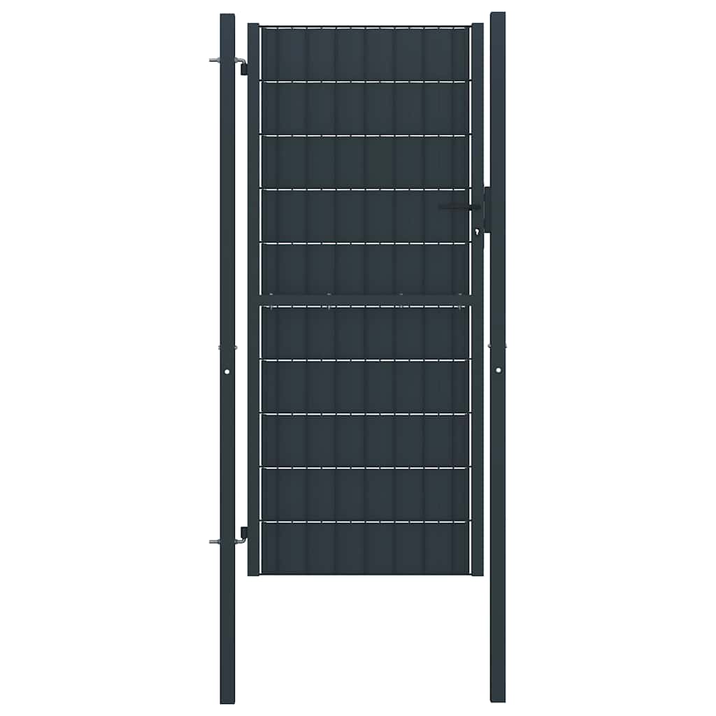 Hekpoort PVC en staal 100x204 cm antraciet is nu te koop bij PeponiXL, paradijselijk wonen!