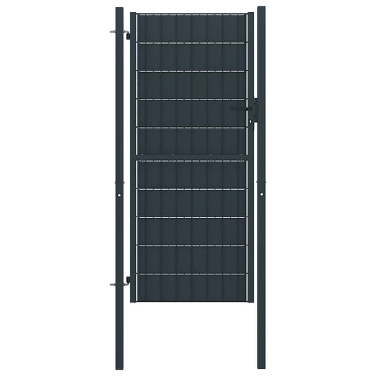 Hekpoort PVC en staal 100x204 cm antraciet is nu te koop bij PeponiXL, paradijselijk wonen!