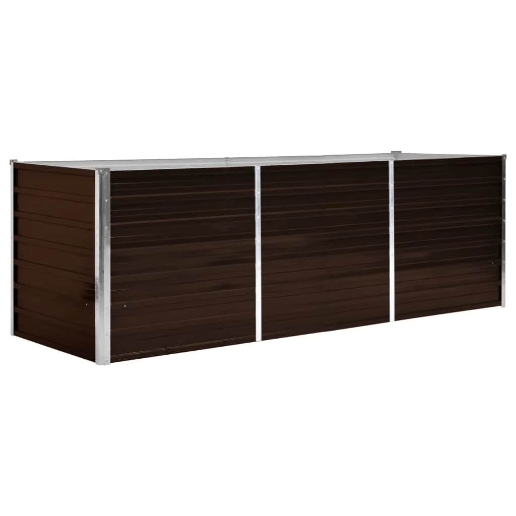 Plantenbak verhoogd 240x80x77 cm gegalvaniseerd staal bruin is nu te koop bij PeponiXL, paradijselijk wonen!