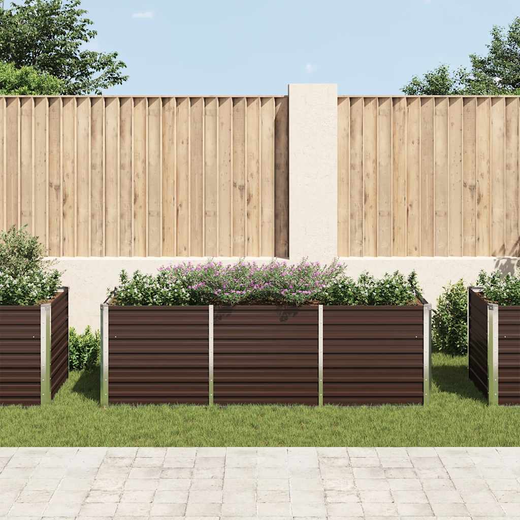 Plantenbak verhoogd 240x80x77 cm gegalvaniseerd staal bruin is nu te koop bij PeponiXL, paradijselijk wonen!