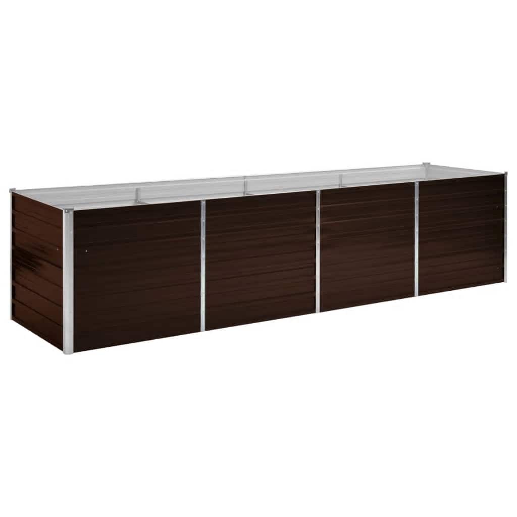 Plantenbak verhoogd 320x80x77 cm gegalvaniseerd staal bruin is nu te koop bij PeponiXL, paradijselijk wonen!