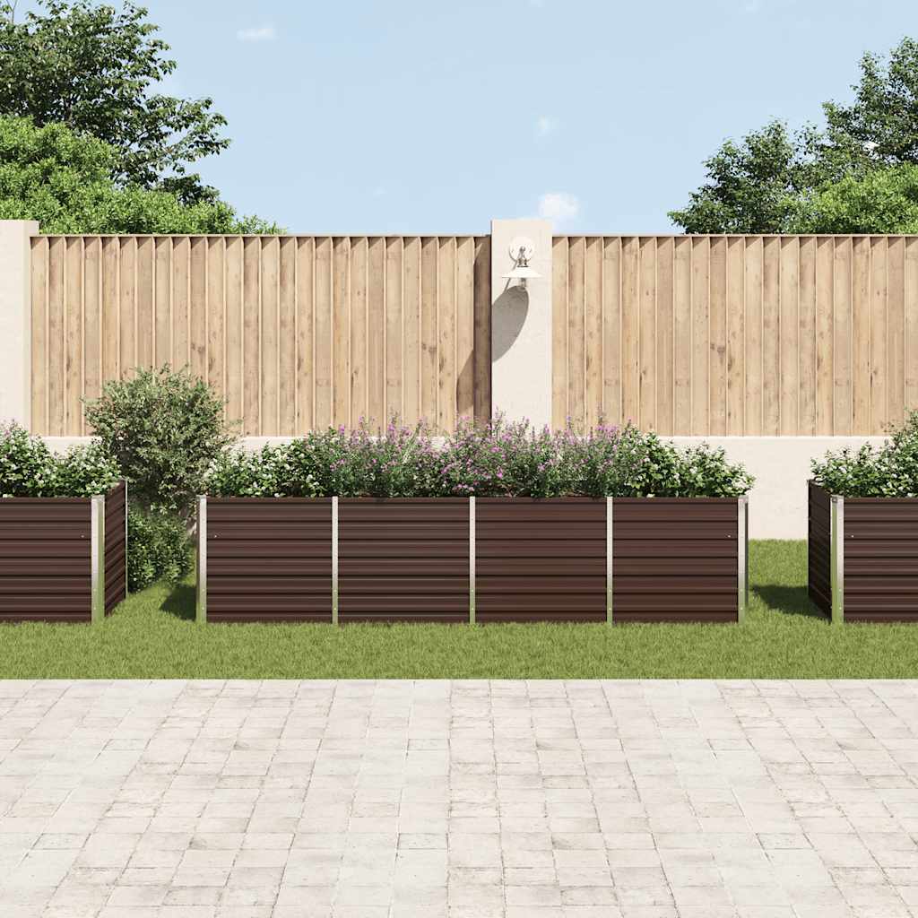 Plantenbak verhoogd 320x80x77 cm gegalvaniseerd staal bruin is nu te koop bij PeponiXL, paradijselijk wonen!