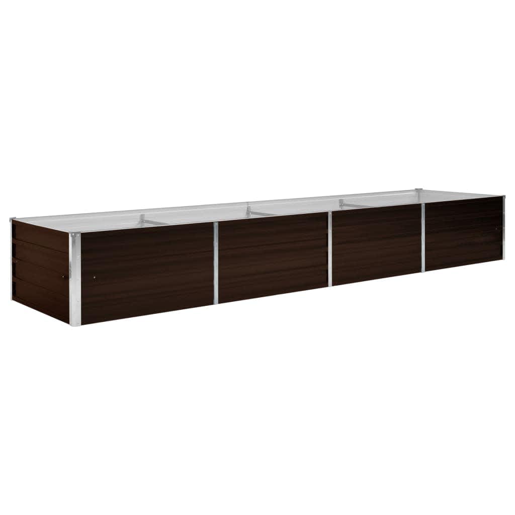 Plantenbak verhoogd 320x80x45 cm gegalvaniseerd staal bruin is nu te koop bij PeponiXL, paradijselijk wonen!