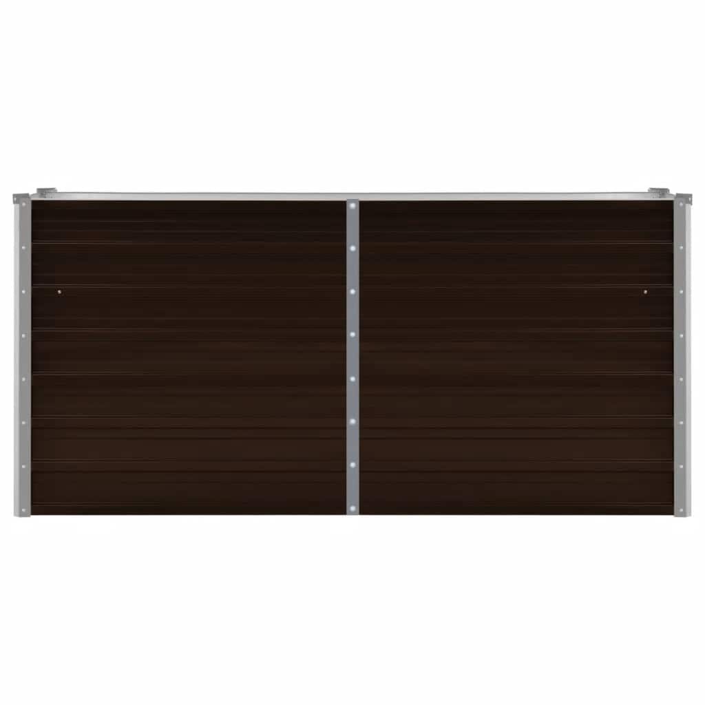 Plantenbak verhoogd 160x40x77 cm gegalvaniseerd staal bruin is nu te koop bij PeponiXL, paradijselijk wonen!