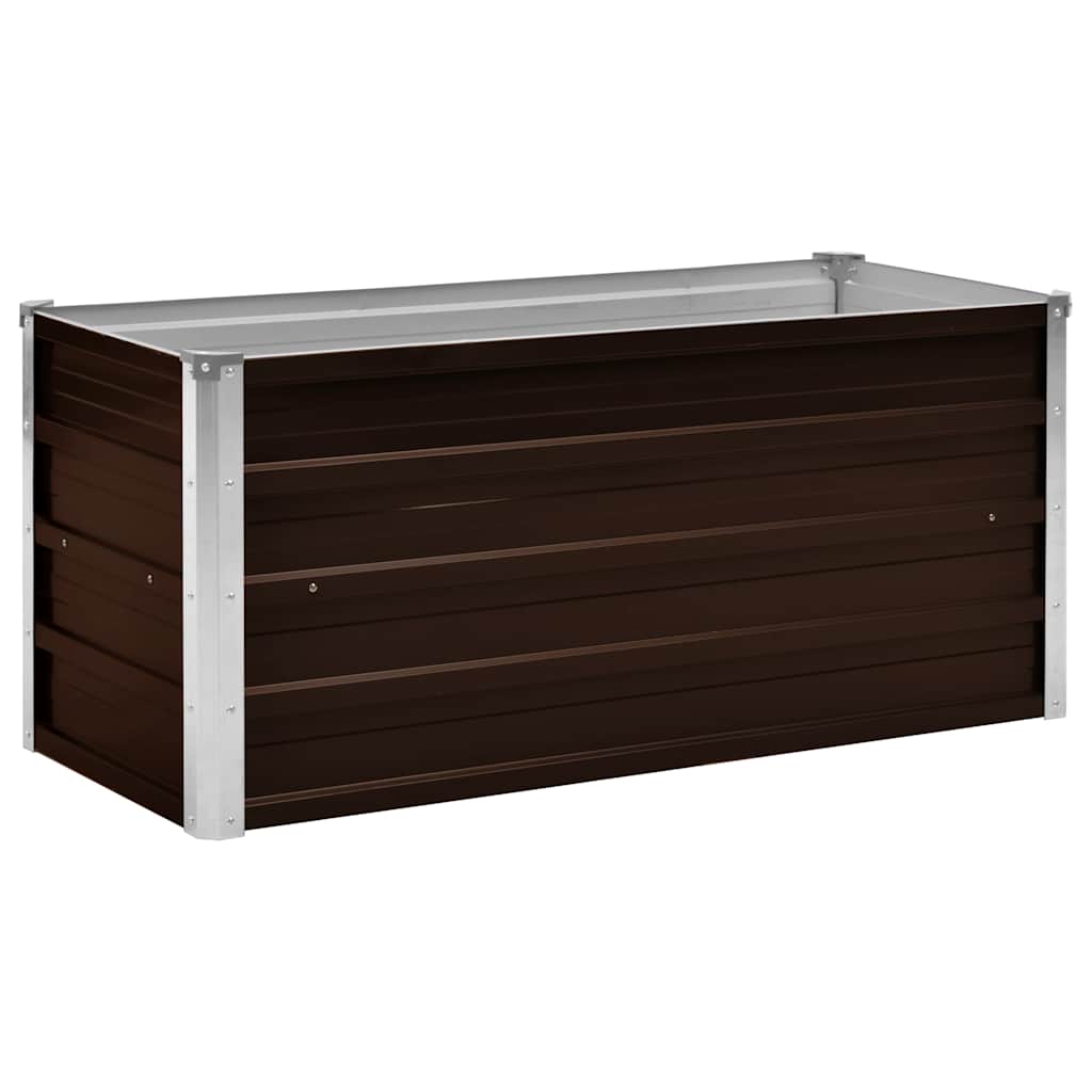Plantenbak verhoogd 100x40x45 cm gegalvaniseerd staal bruin is nu te koop bij PeponiXL, paradijselijk wonen!