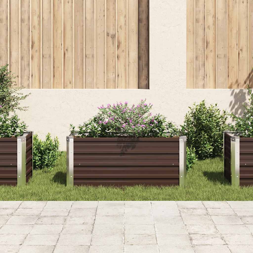 Plantenbak verhoogd 100x40x45 cm gegalvaniseerd staal bruin is nu te koop bij PeponiXL, paradijselijk wonen!