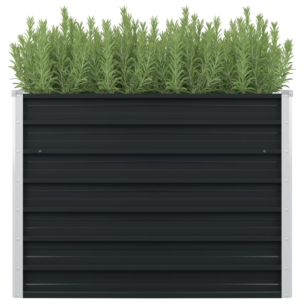 Plantenbak verhoogd 100x100x77cm gegalvaniseerd staal antraciet is nu te koop bij PeponiXL, paradijselijk wonen!