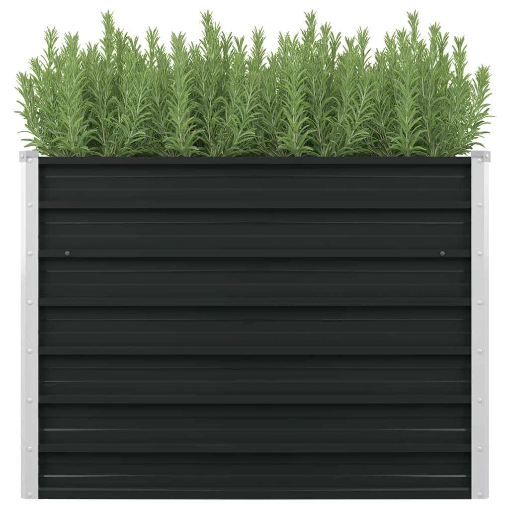 Plantenbak verhoogd 100x100x77cm gegalvaniseerd staal antraciet is nu te koop bij PeponiXL, paradijselijk wonen!