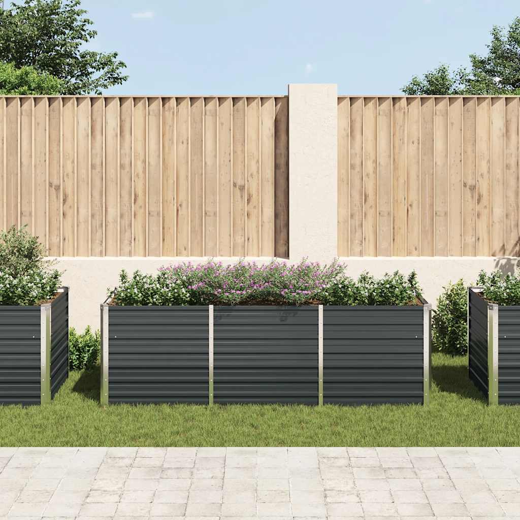 Plantenbak verhoogd 240x80x77 cm gegalvaniseerd staal antraciet is nu te koop bij PeponiXL, paradijselijk wonen!