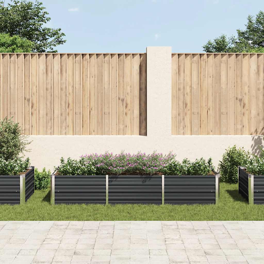 Plantenbak verhoogd 240x80x45 cm gegalvaniseerd staal antraciet is nu te koop bij PeponiXL, paradijselijk wonen!