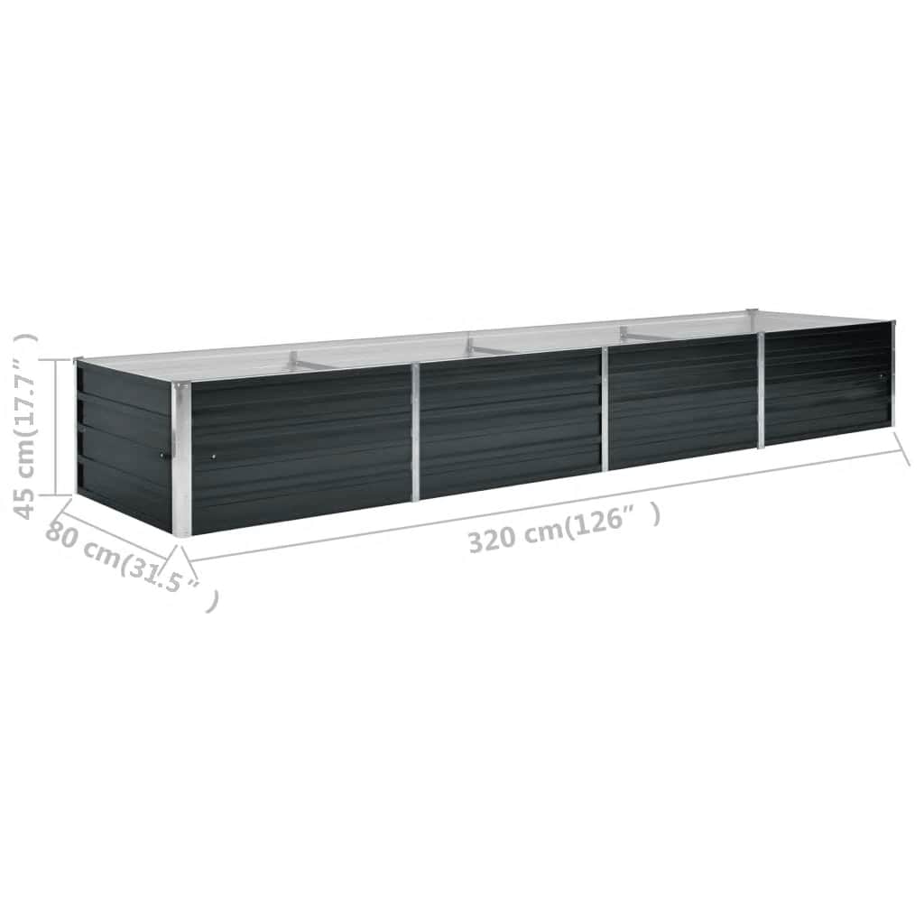 Plantenbak verhoogd 320x80x45 cm gegalvaniseerd staal antraciet is nu te koop bij PeponiXL, paradijselijk wonen!