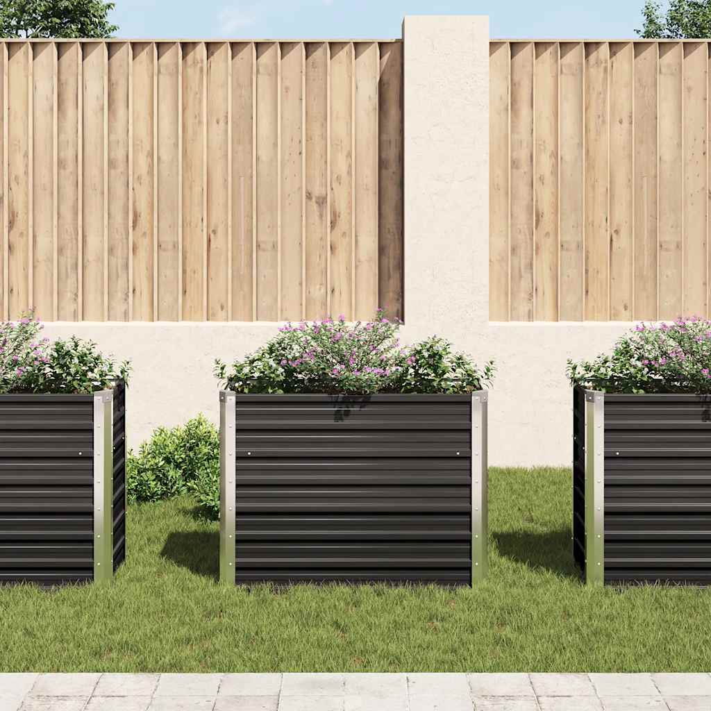 Plantenbak verhoogd 100x40x77 cm gegalvaniseerd staal antraciet is nu te koop bij PeponiXL, paradijselijk wonen!