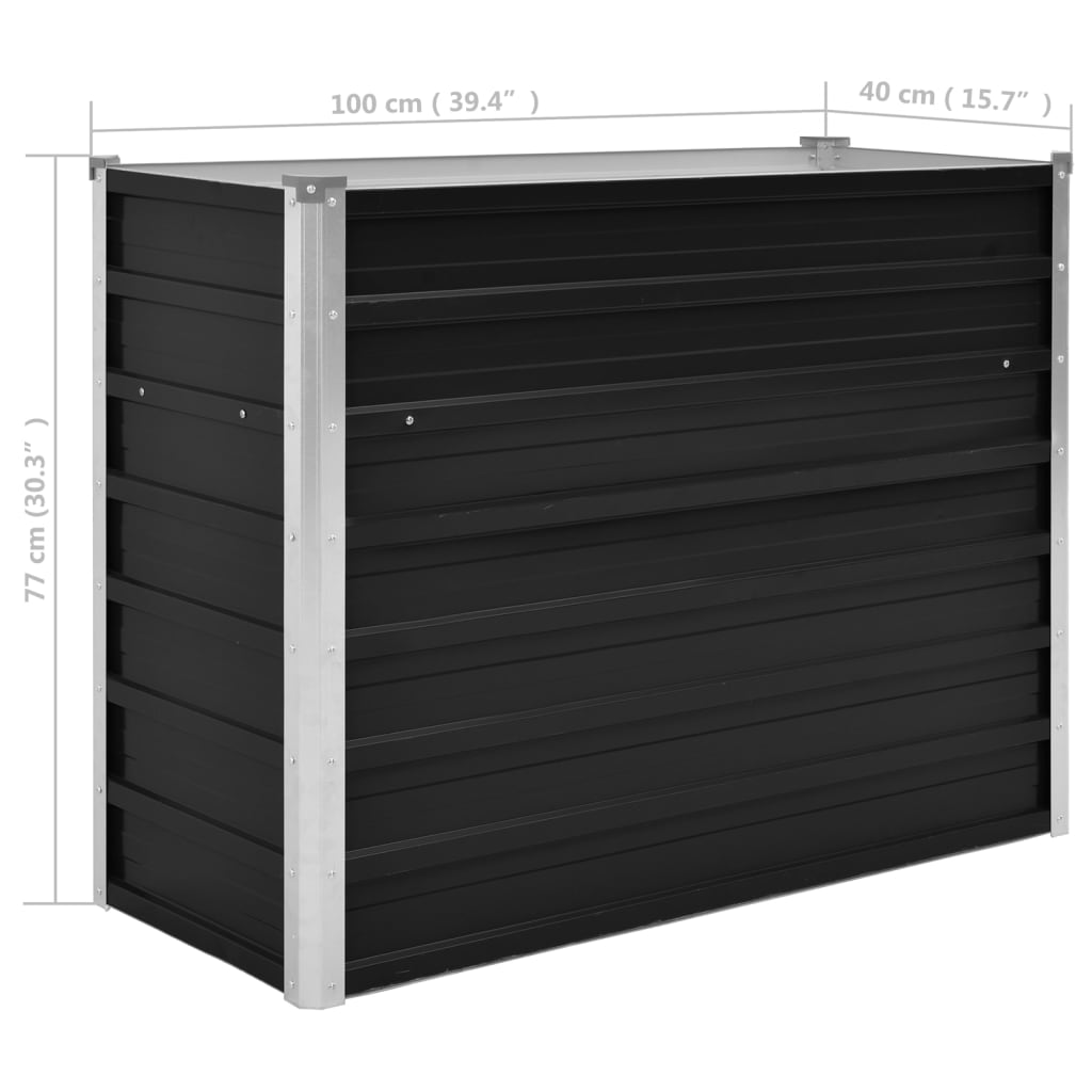 Plantenbak verhoogd 100x40x77 cm gegalvaniseerd staal antraciet is nu te koop bij PeponiXL, paradijselijk wonen!