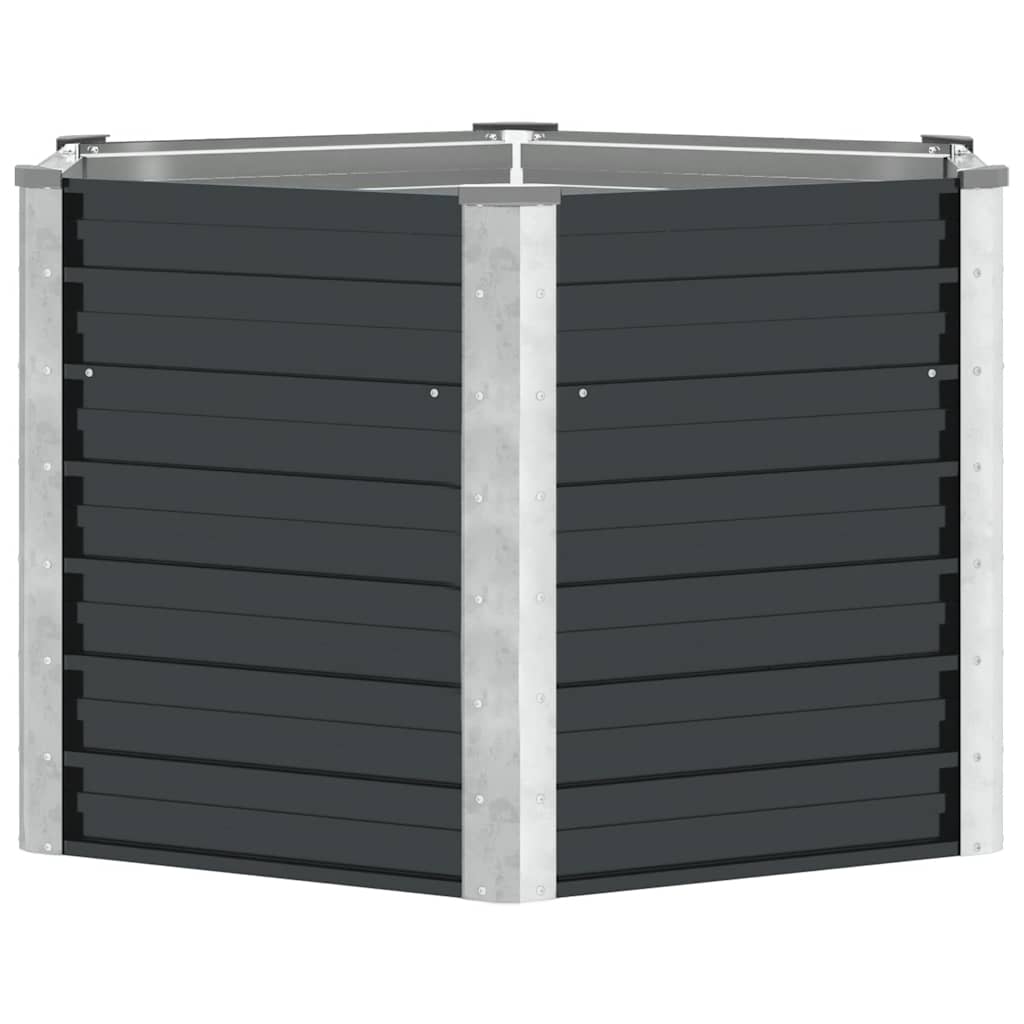 Plantenbak verhoogd 129x129x77cm gegalvaniseerd staal antraciet is nu te koop bij PeponiXL, paradijselijk wonen!