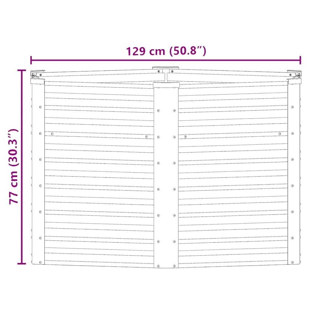 Plantenbak verhoogd 129x129x77cm gegalvaniseerd staal antraciet is nu te koop bij PeponiXL, paradijselijk wonen!