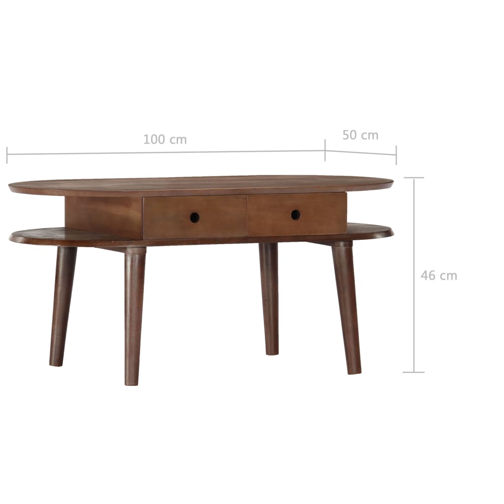 Salontafel 100x50x46 cm massief acaciahout is nu te koop bij PeponiXL, paradijselijk wonen!