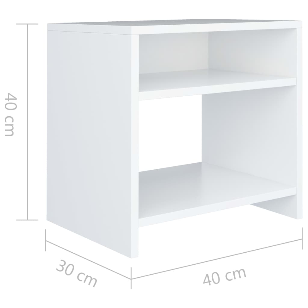 Nachtkastjes 2 st 40x30x40 cm bewerkt hout wit is nu te koop bij PeponiXL, paradijselijk wonen!