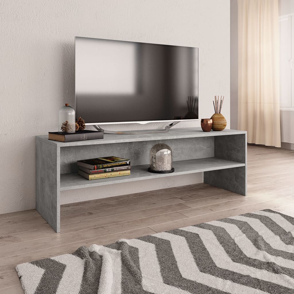 Tv-meubel 120x40x40 cm bewerkt hout betongrijs is nu te koop bij PeponiXL, paradijselijk wonen!