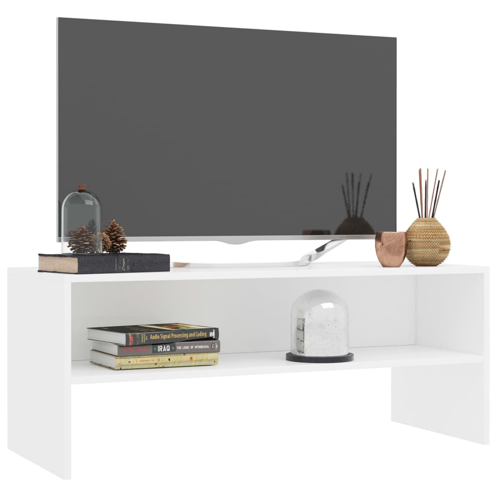 Tv-meubel 100x40x40 cm bewerkt hout wit is nu te koop bij PeponiXL, paradijselijk wonen!