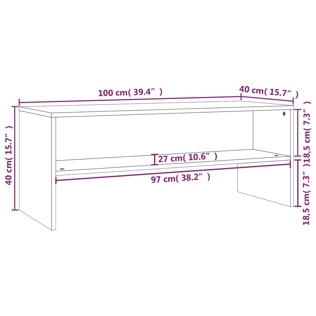 Tv-meubel 100x40x40 cm bewerkt hout wit is nu te koop bij PeponiXL, paradijselijk wonen!