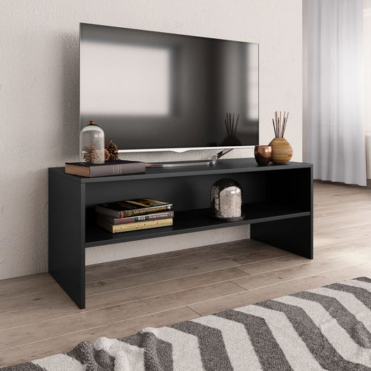 Tv-meubel 100x40x40 cm bewerkt hout zwart is nu te koop bij PeponiXL, paradijselijk wonen!