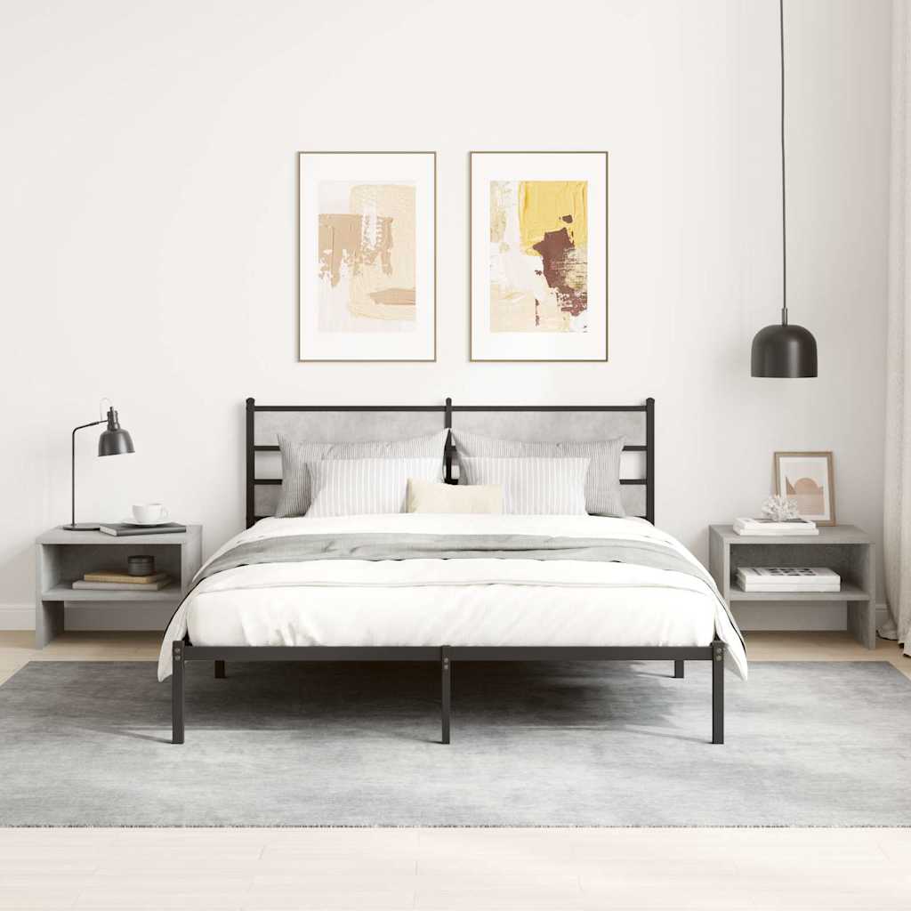 Nachtkastje 40x30x30 cm bewerkt hout betongrijs is nu te koop bij PeponiXL, paradijselijk wonen!