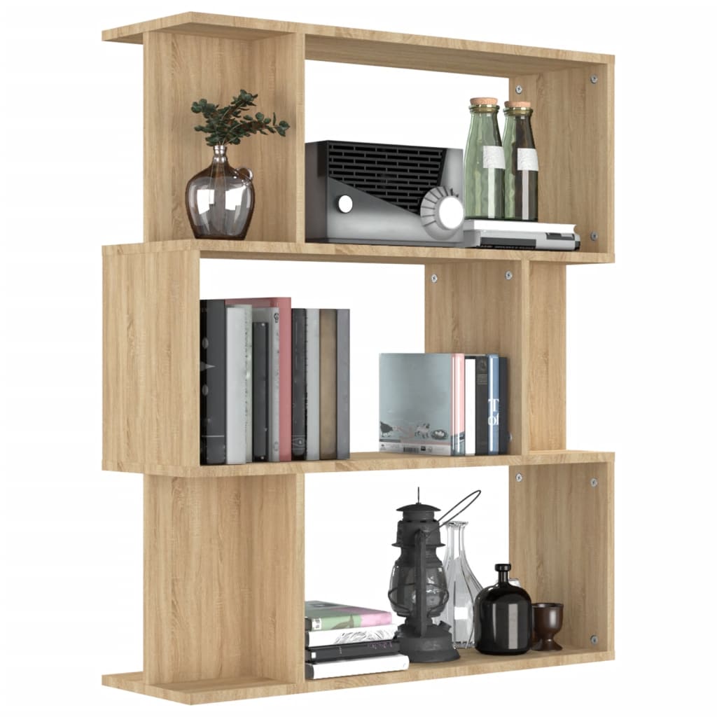 Boekenkast/kamerscherm 80x24x96 cm bewerkt hout sonoma eiken is nu te koop bij PeponiXL, paradijselijk wonen!