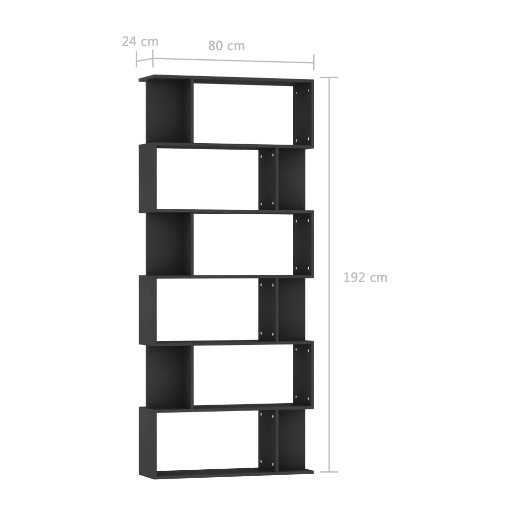 Boekenkast / kamerscherm 80x24x192 cm bewerkt hout zwart is nu te koop bij PeponiXL, paradijselijk wonen!