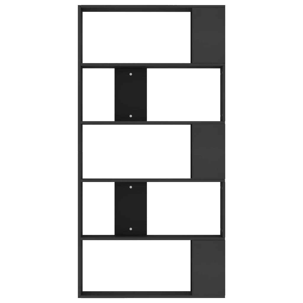 Boekenkast/kamerscherm 80x24x159 cm bewerkt hout zwart is nu te koop bij PeponiXL, paradijselijk wonen!