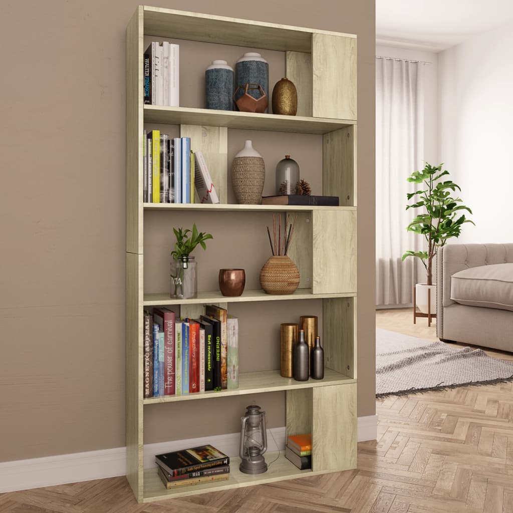 Boekenkast/kamerscherm 80x24x159 cm bewerkt hout sonoma eiken is nu te koop bij PeponiXL, paradijselijk wonen!