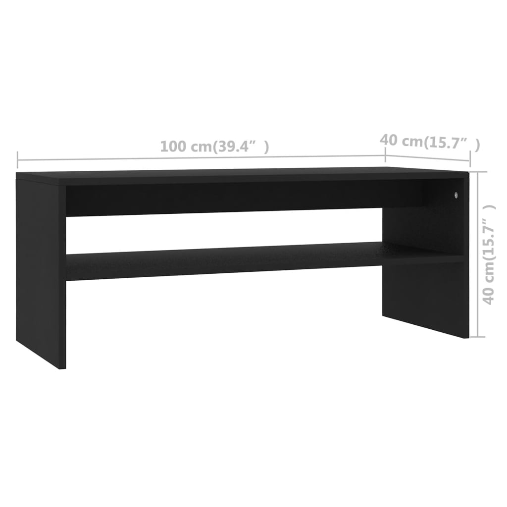 Salontafel 100x40x40 cm bewerkt hout zwart