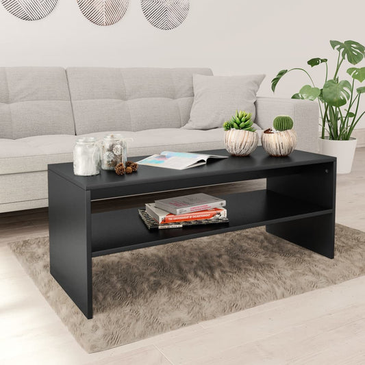 Salontafel 100x40x40 cm bewerkt hout zwart is nu te koop bij PeponiXL, paradijselijk wonen!