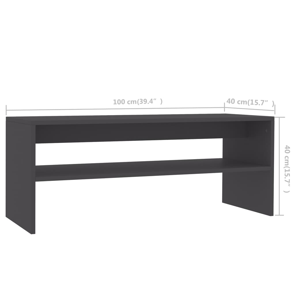 Salontafel 100x40x40 cm bewerkt hout grijs is nu te koop bij PeponiXL, paradijselijk wonen!