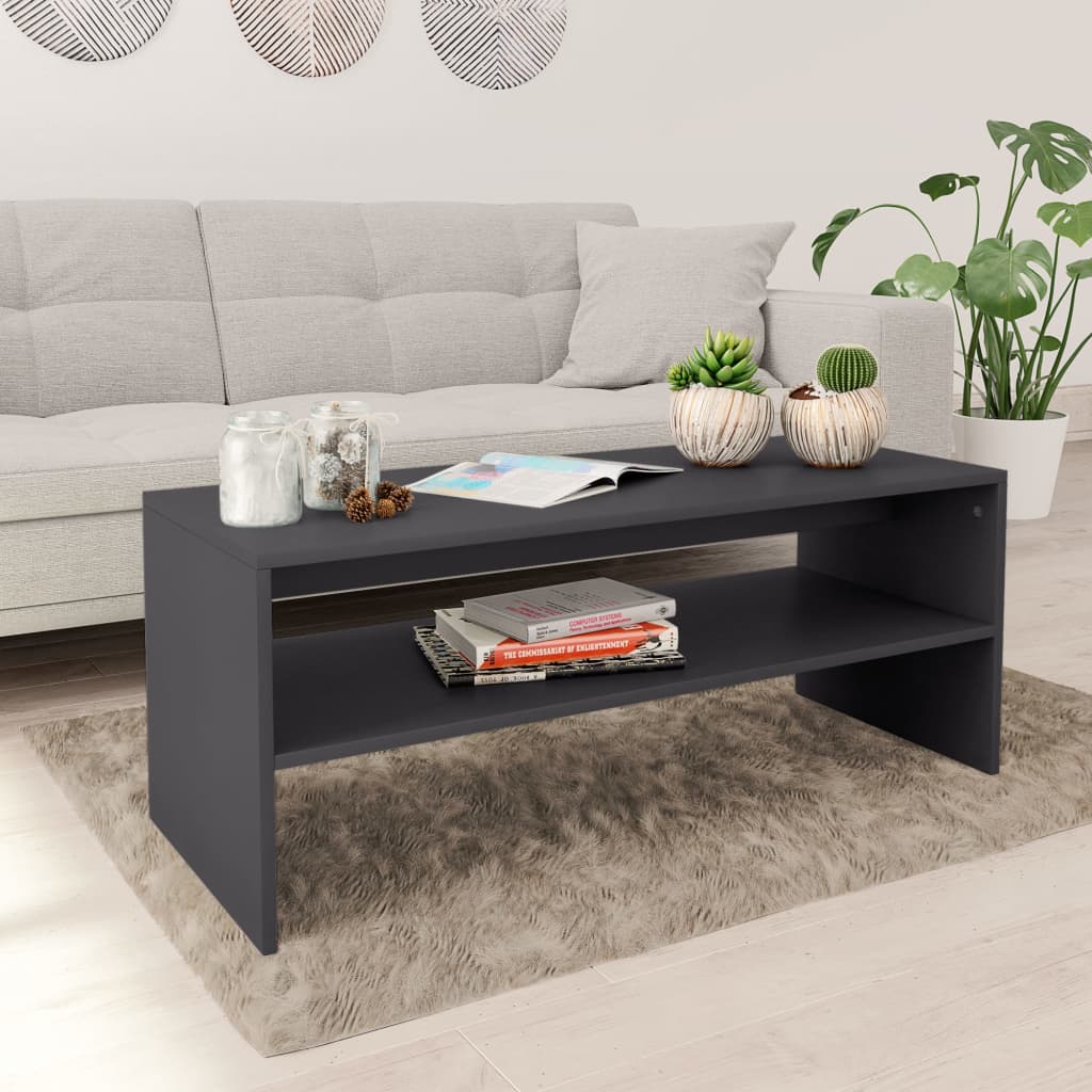 Salontafel 100x40x40 cm bewerkt hout grijs is nu te koop bij PeponiXL, paradijselijk wonen!