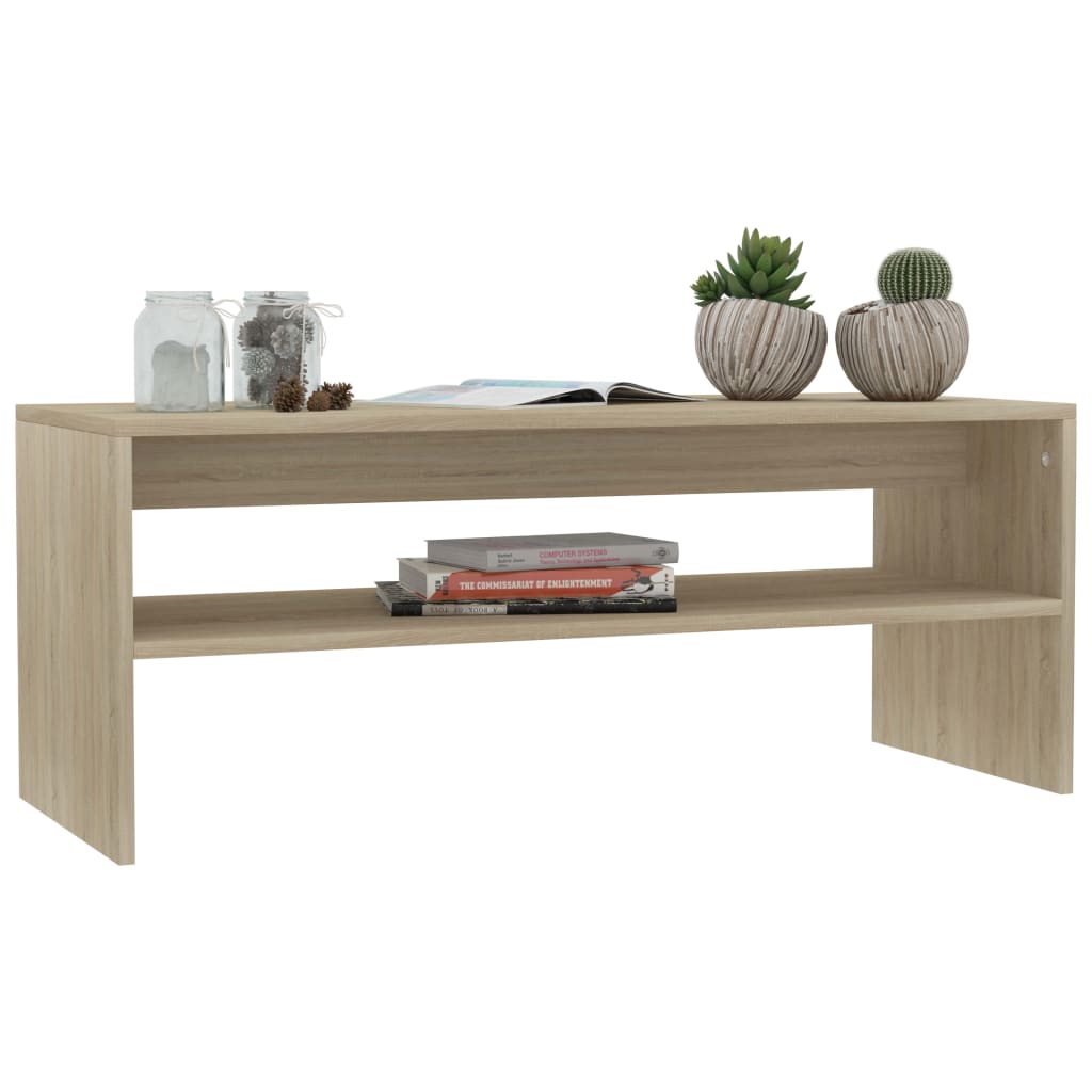 Salontafel 100x40x40 cm bewerkt hout sonoma eikenkleurig