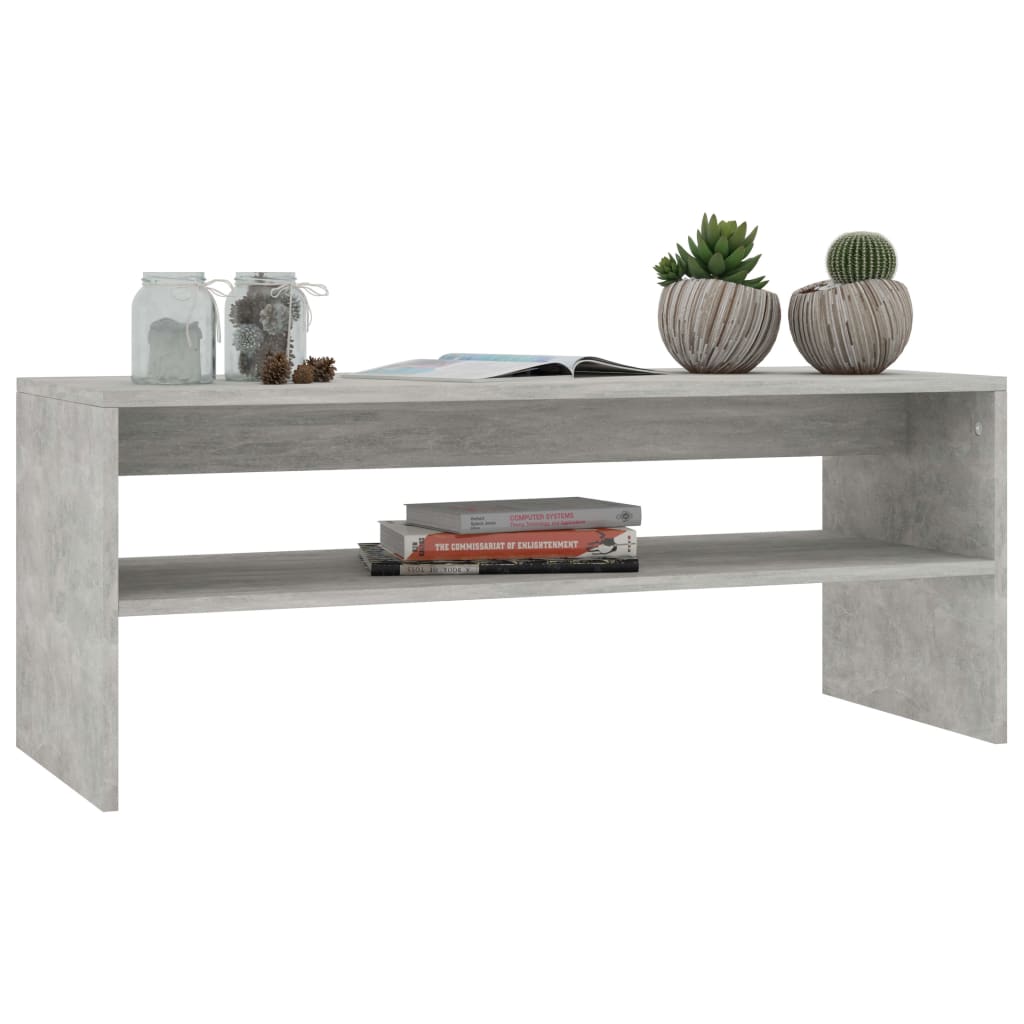 Salontafel 100x40x40 cm bewerkt hout betongrijs