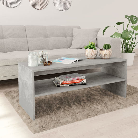 Salontafel 100x40x40 cm bewerkt hout betongrijs is nu te koop bij PeponiXL, paradijselijk wonen!
