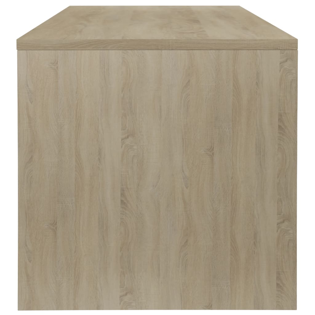 Salontafel 100x40x40 cm bewerkt hout wit en sonoma eikenkleurig